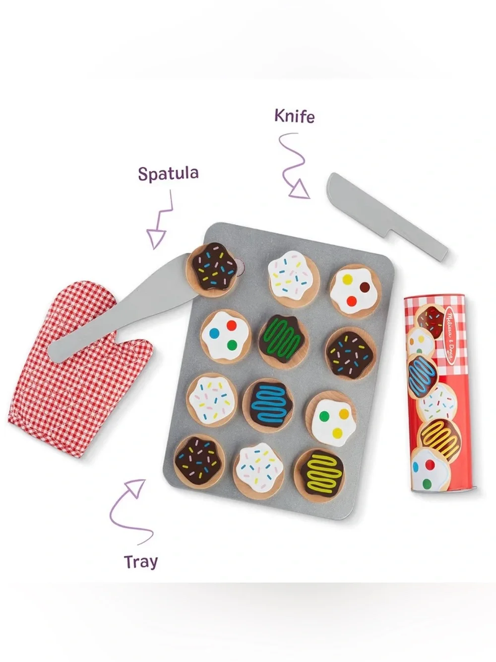 Melissa & Doug Wooden/Velcro stick Cookie Play Set - NEW